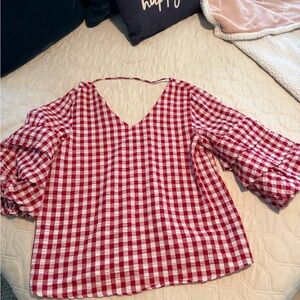 Velvet Heart Red Checkered Blouse